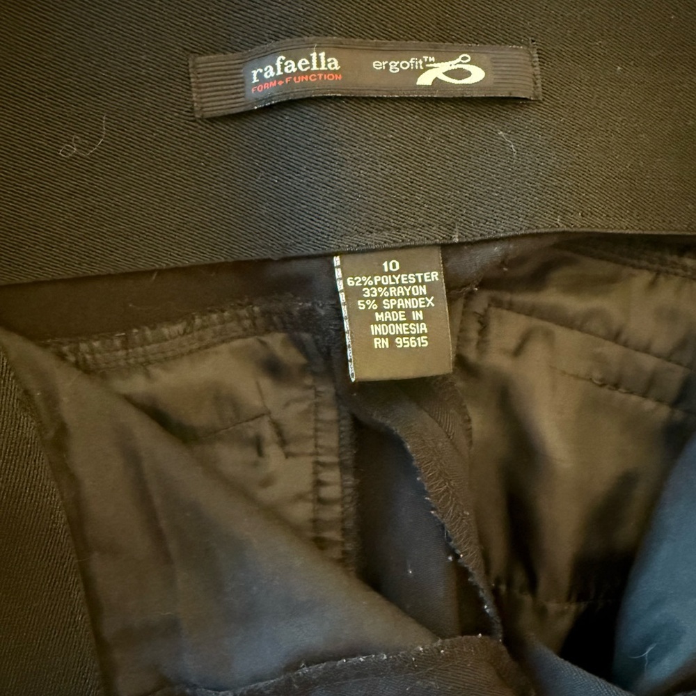 Rafaella Black Straight Leg Women's Pants - Picture 3 of 4